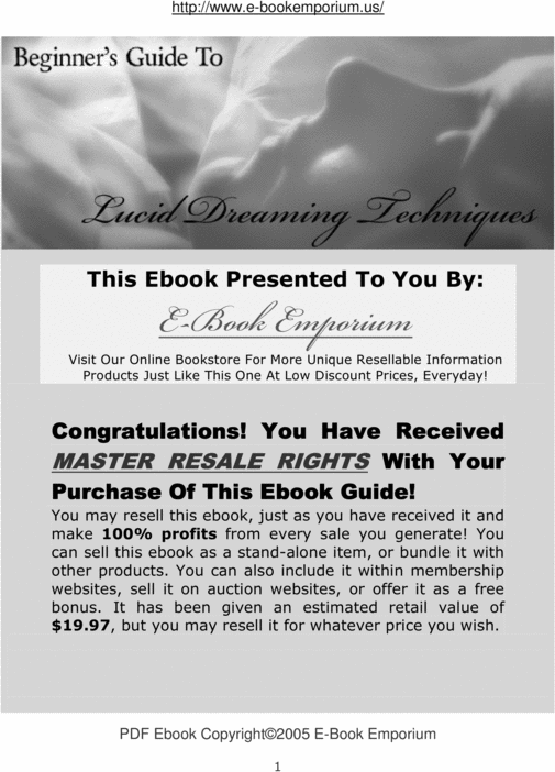 Product picture Lucid Dreaming