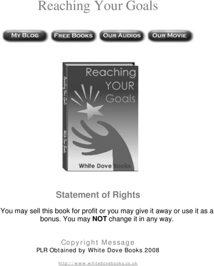 Product picture Reaching Your Goals