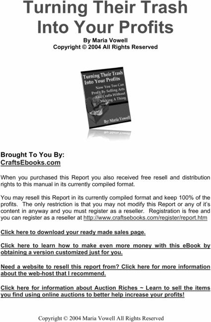 Product picture Turn Their  Trash Into Your Profits