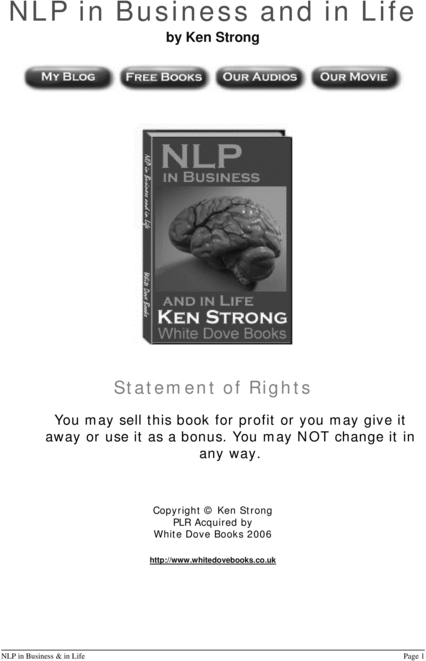 Product picture NLP In Business And Life